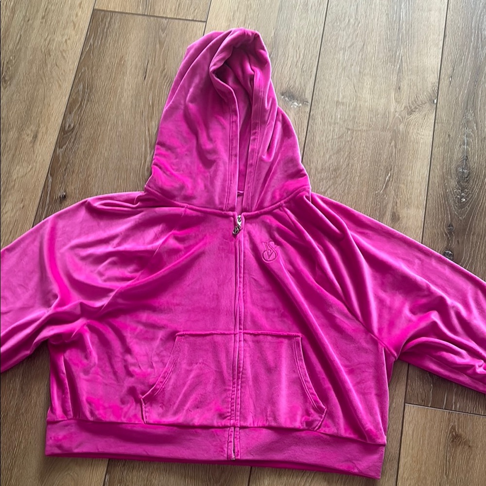 Victoria’s Secret velvet Pink Hooded Jacket